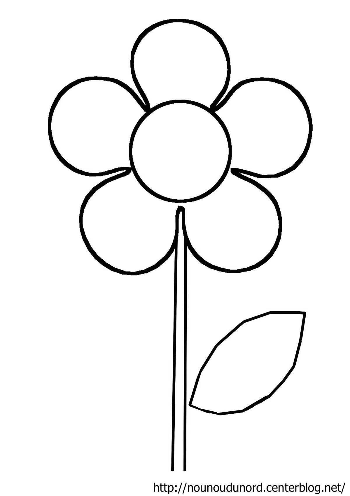 Ослепительная раскраска цветок семицветик для детей 3-4 лет
