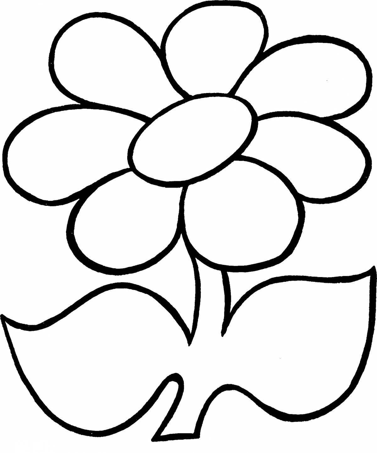 Радостная раскраска цветок семицветик для детей 3-4 лет
