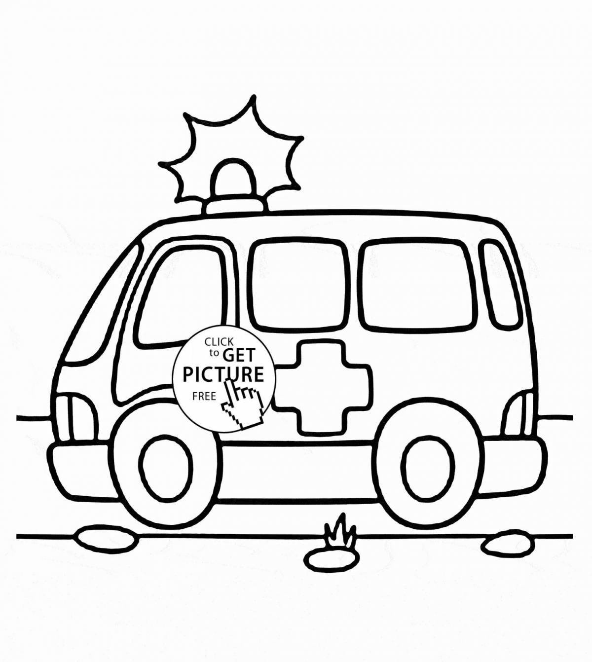 Ambulance fun coloring book for 3-4 year olds