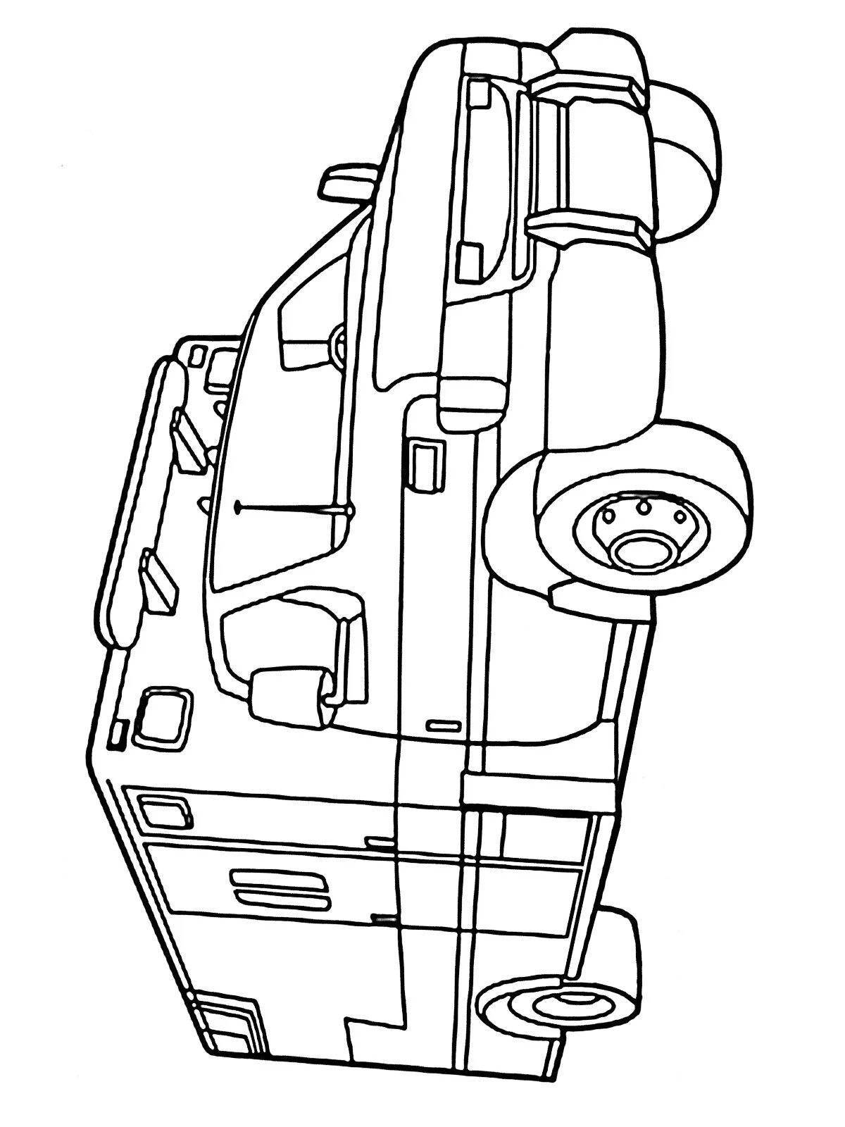 Amazing ambulance coloring page for 3-4 year olds