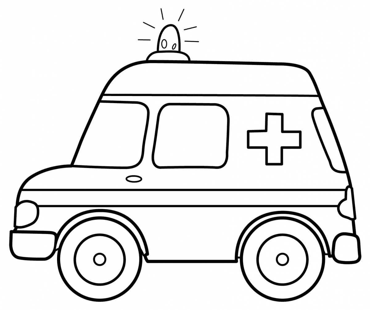 Sweet ambulance coloring book for 3-4 year olds