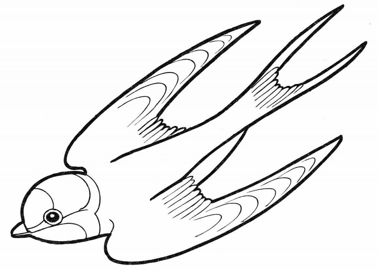 Coloring page joyful migratory bird