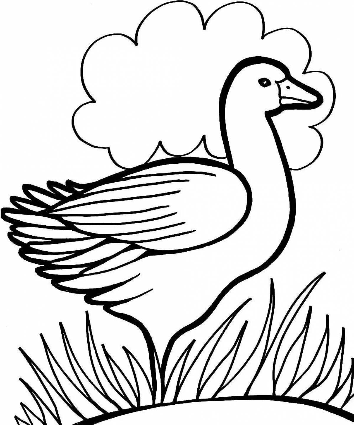 Adorable migratory bird coloring page