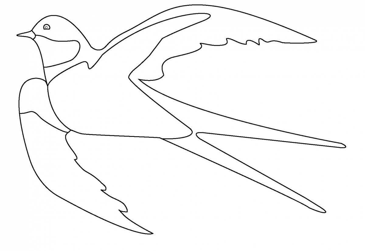 Glitter migratory birds coloring page