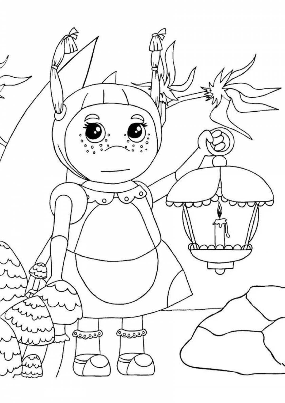 Funny luntik and friends coloring book