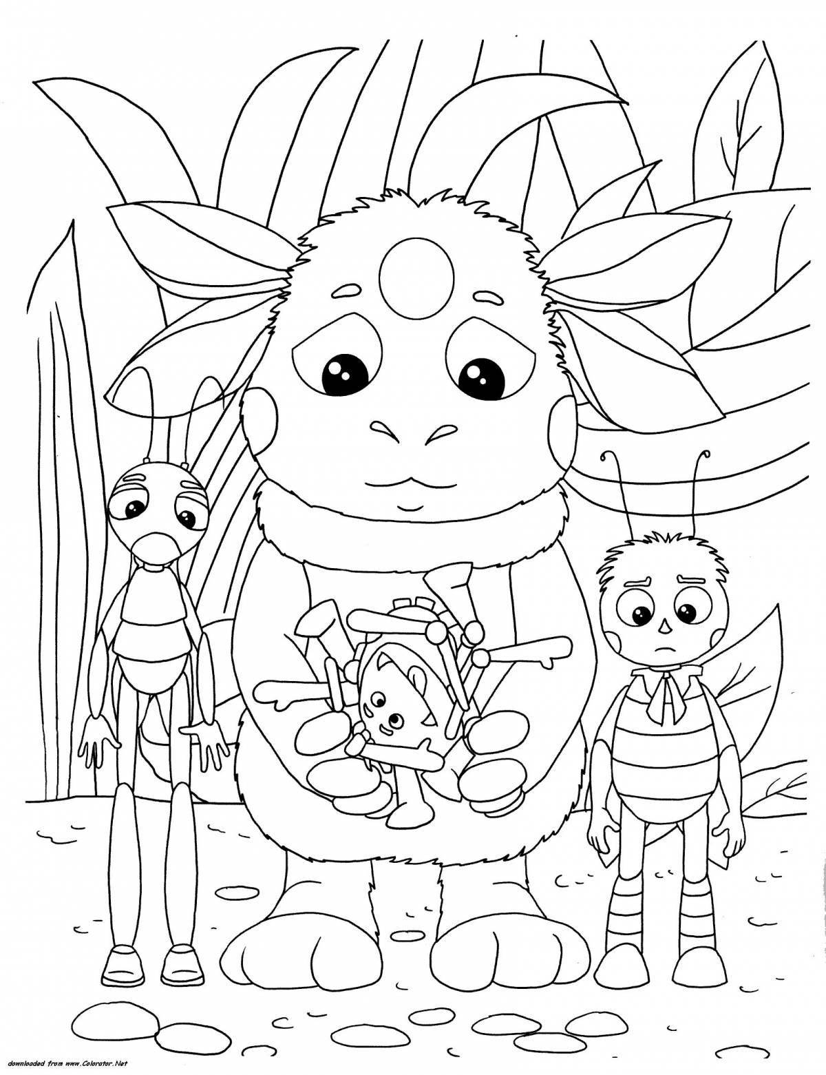 Coloring page captivating Luntik and friends