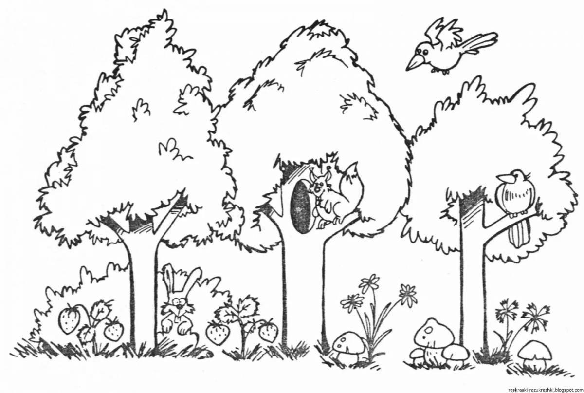 Charming forest coloring book
