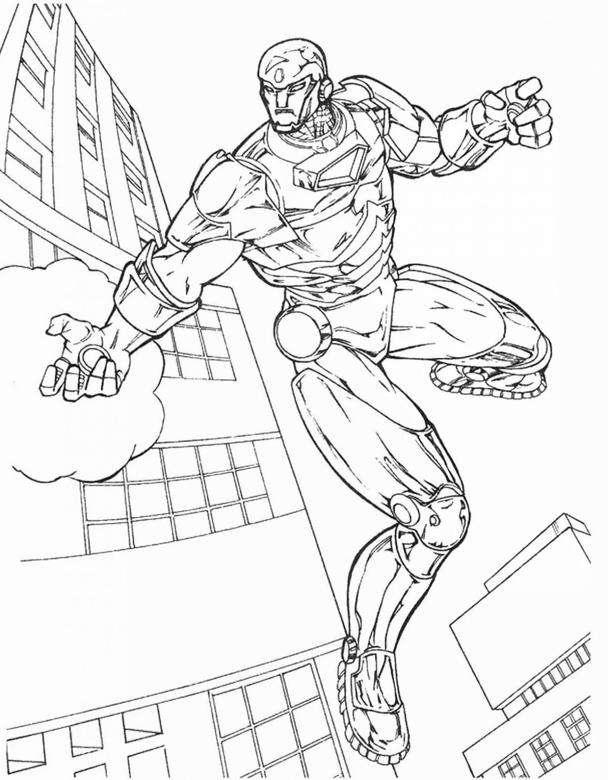 Brave spiderman and iron man coloring pages for kids