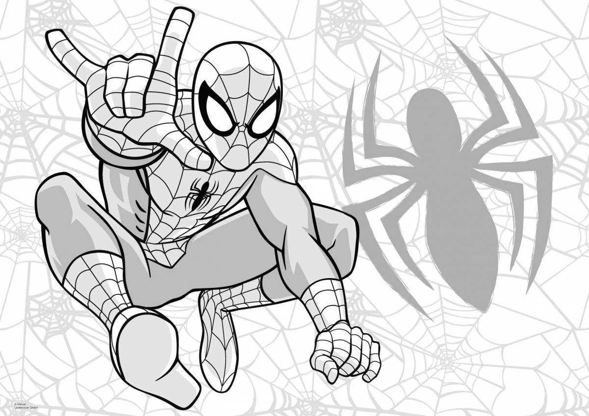 Привлекательный человек-паук и железный человек раскраски для детей