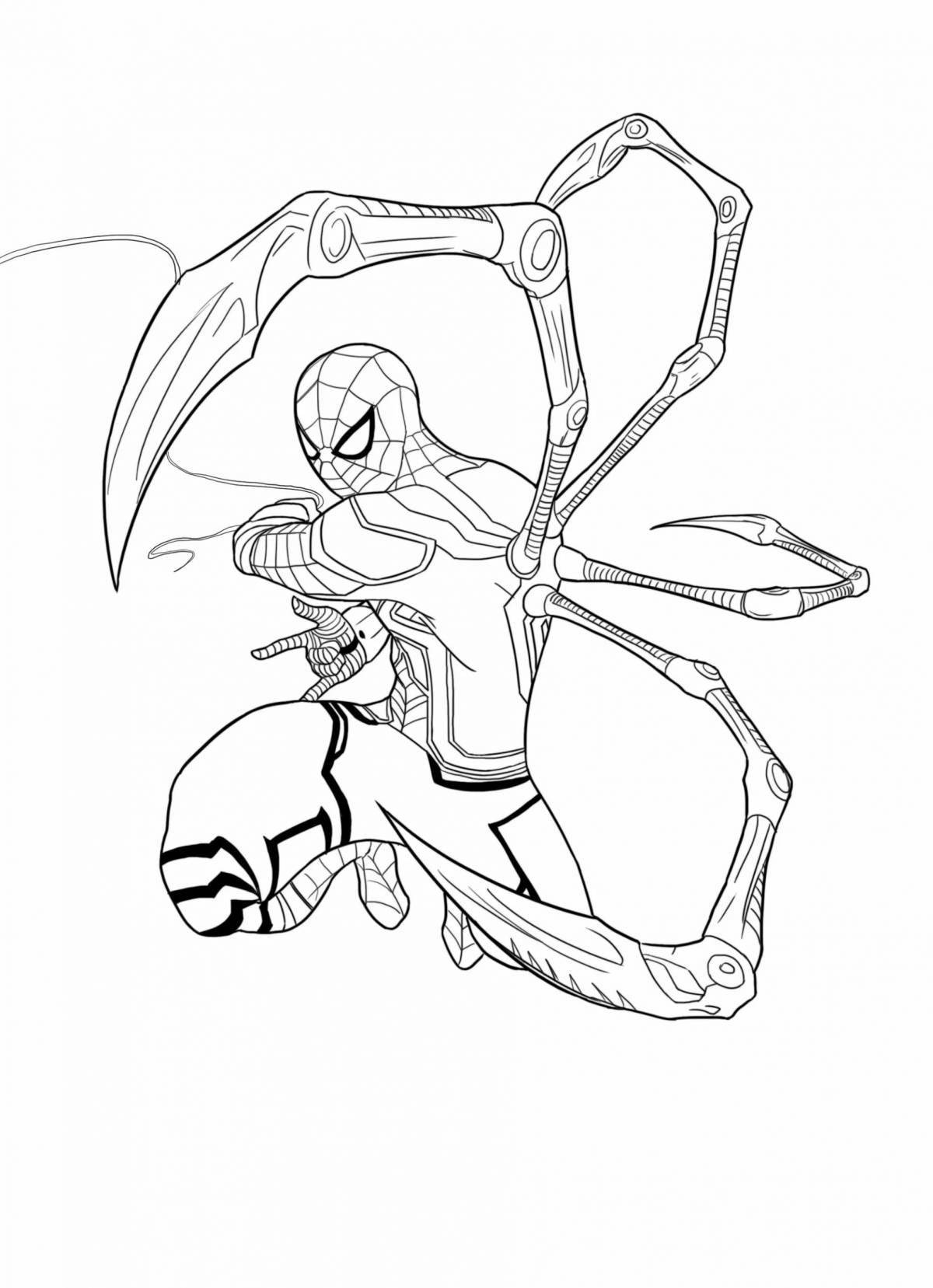 Magic spiderman and iron man coloring pages for kids