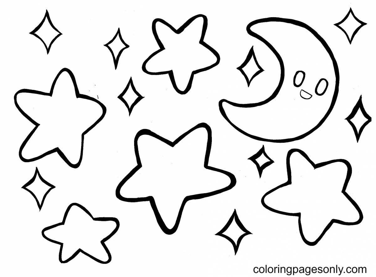 Яркая раскраска звездочка для малышей 3-4 лет