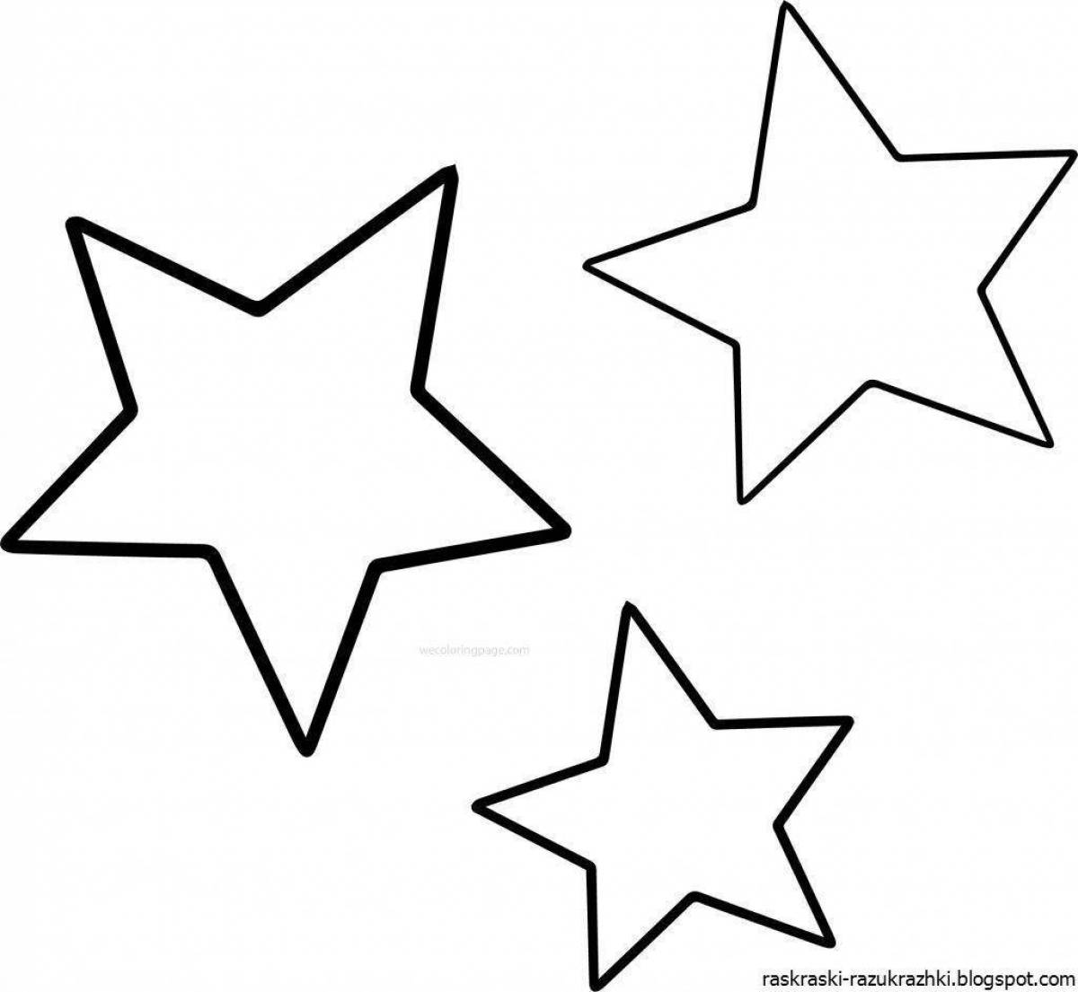 Веселая раскраска звездочка для дошкольников 3-4 лет
