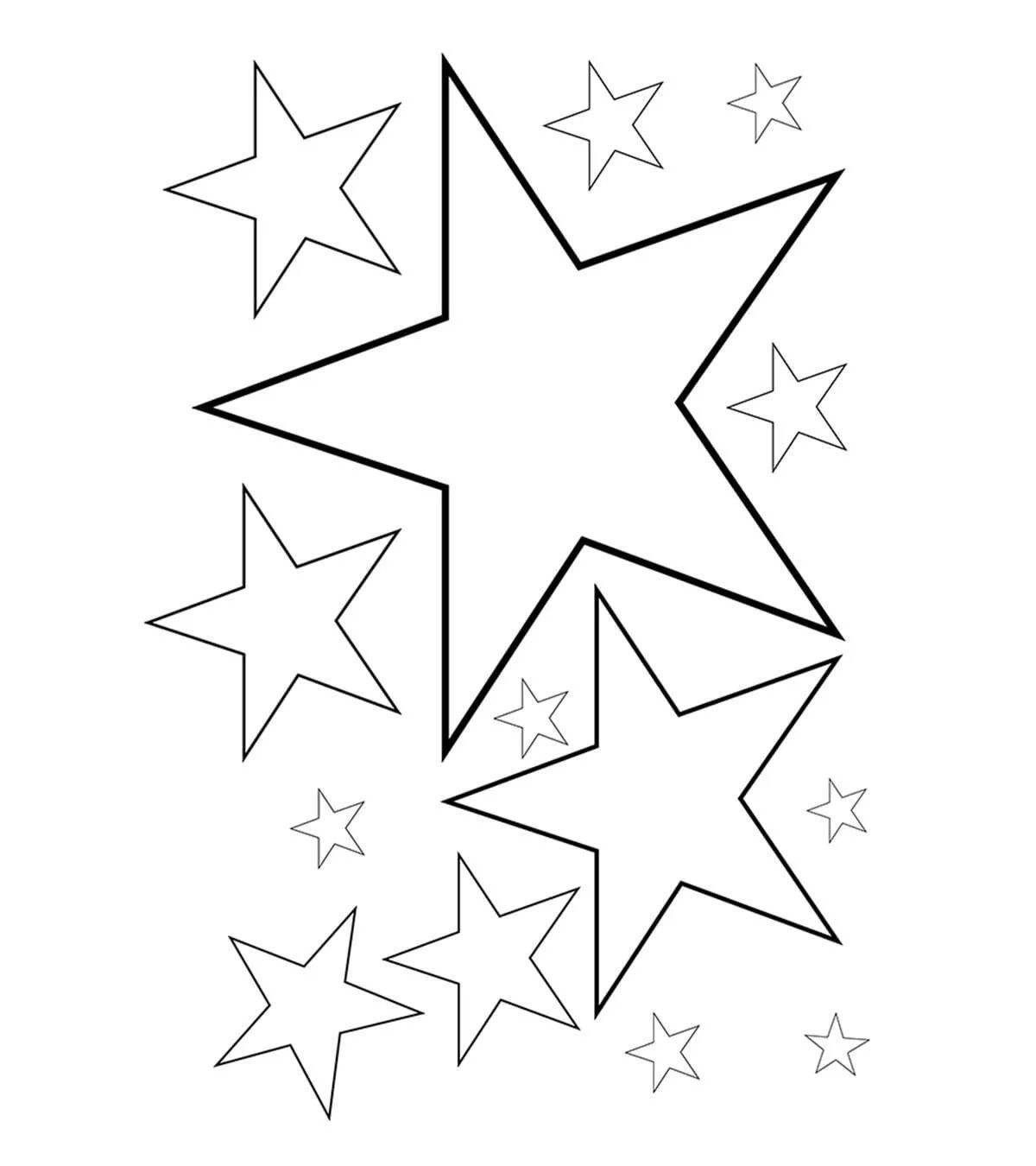 Радостная звездочка-раскраска для малышей 3-4 лет