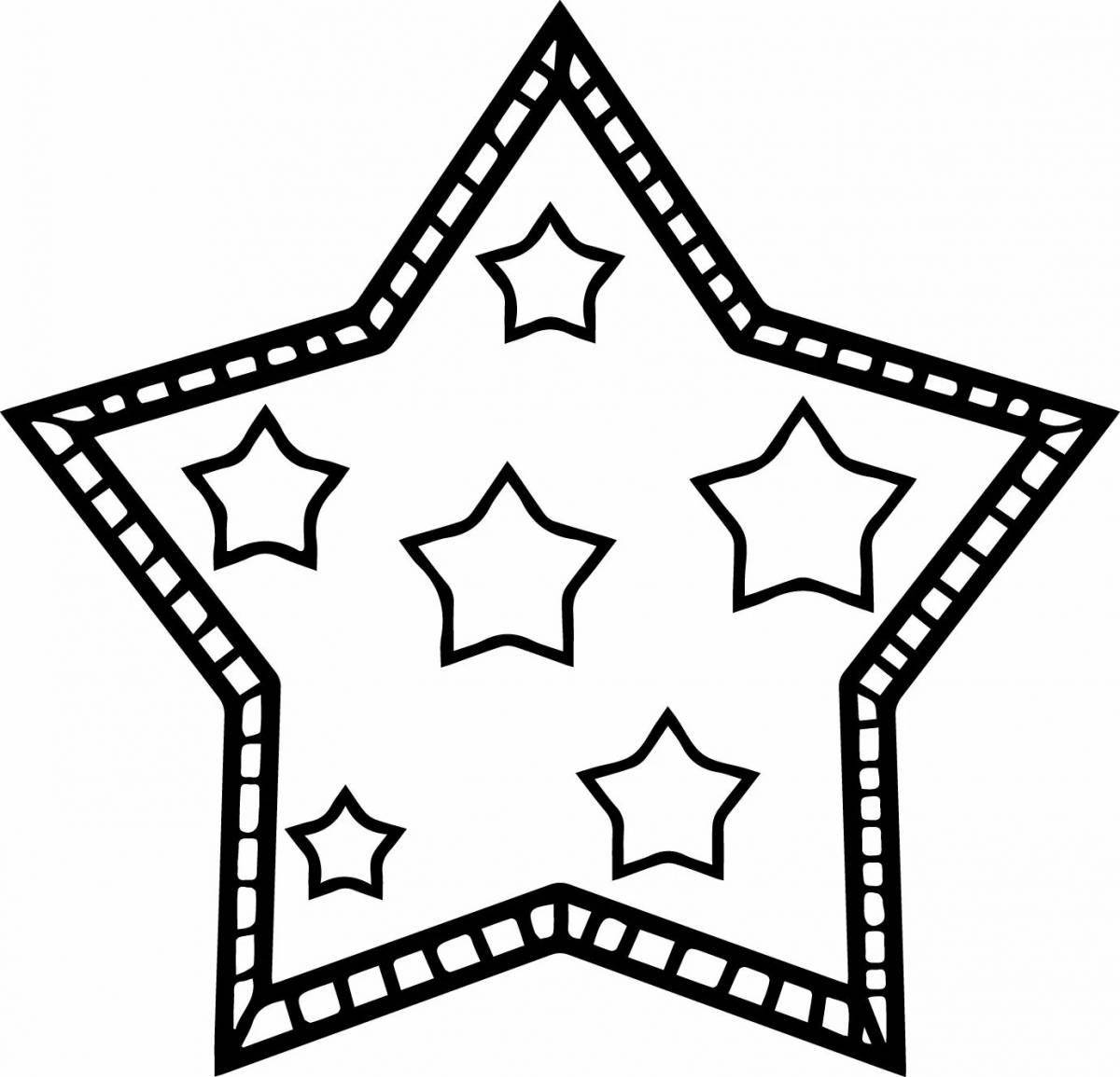 Очаровательная раскраска «звездочка» для малышей 3-4 лет