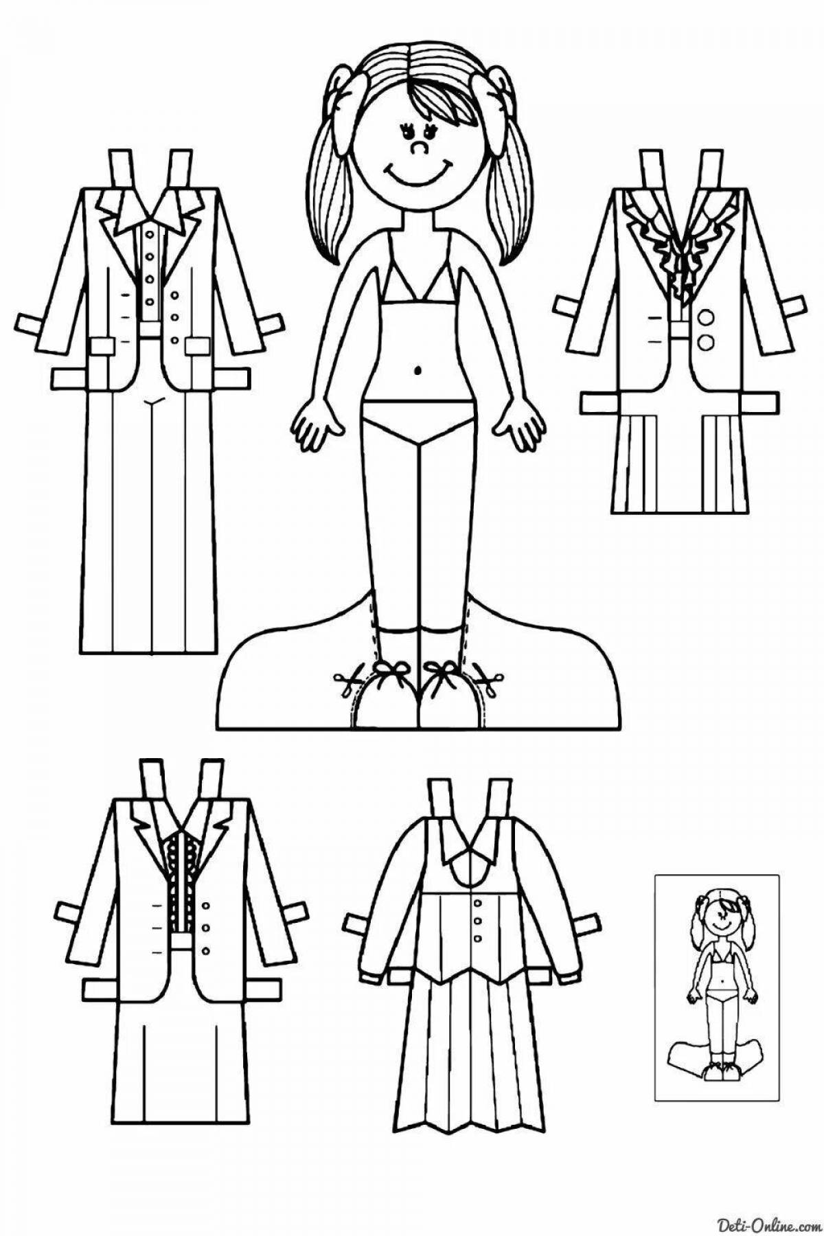 Радостные куклы из бумаги с одеждой