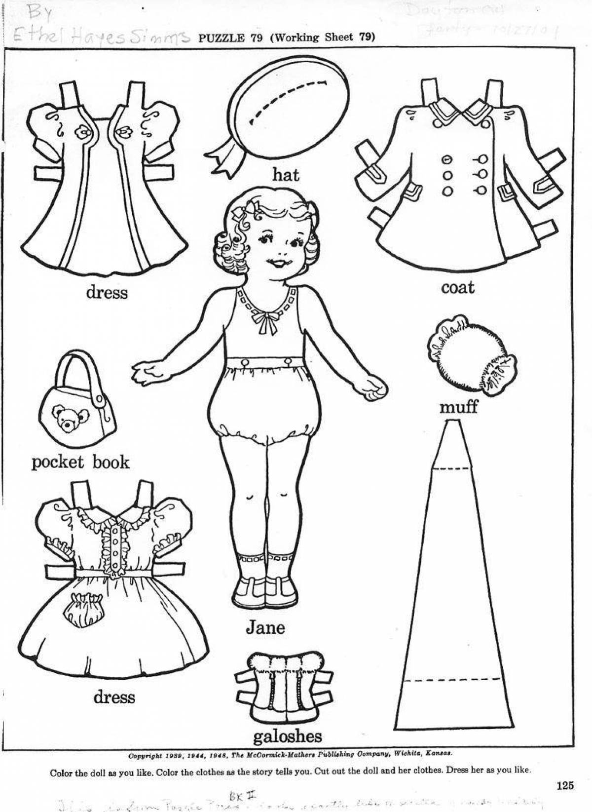 Lovely paper dolls with clothes