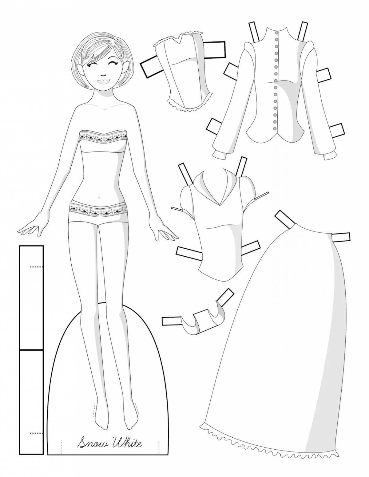 Colored paper dolls with clothes