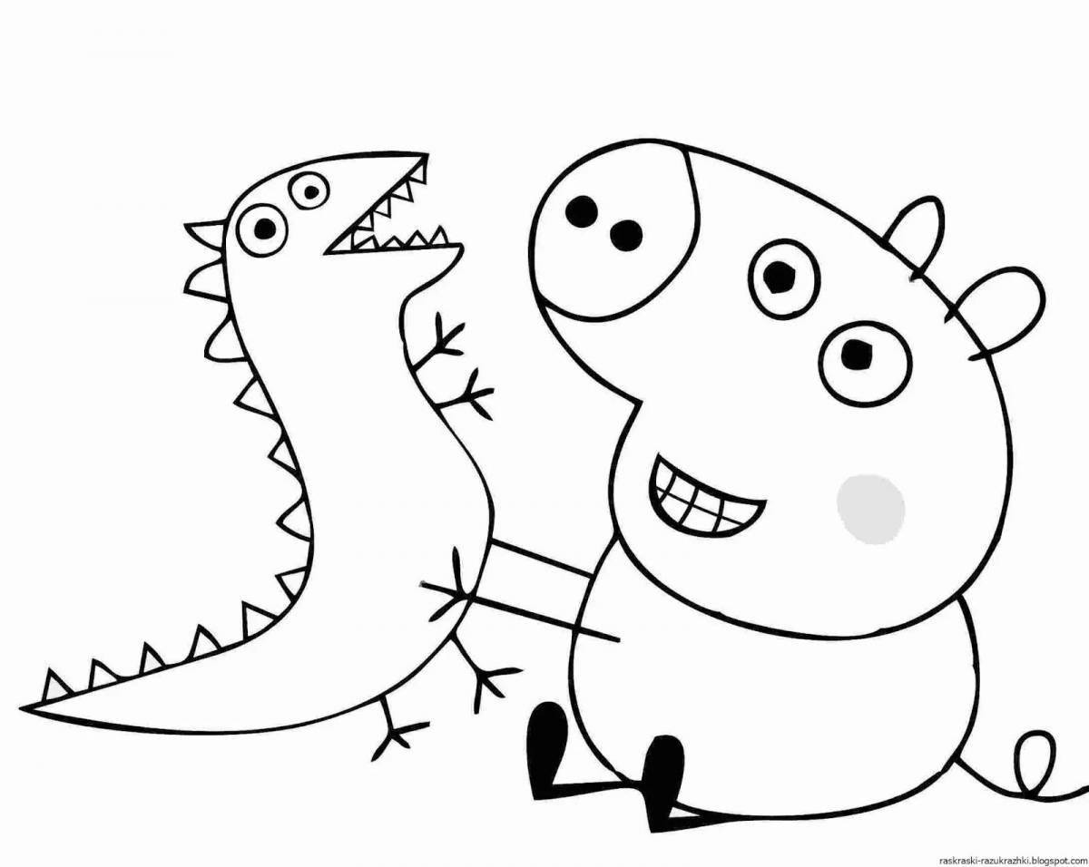 Playful peppa pig coloring pages for kids