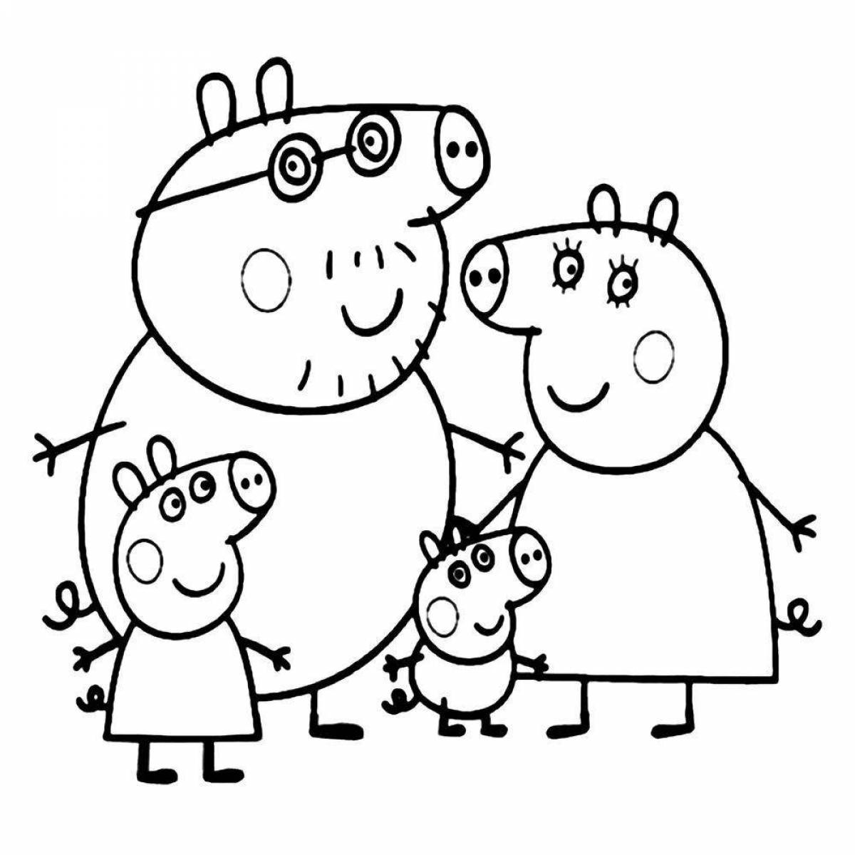 Adorable peppa pig coloring book for kids