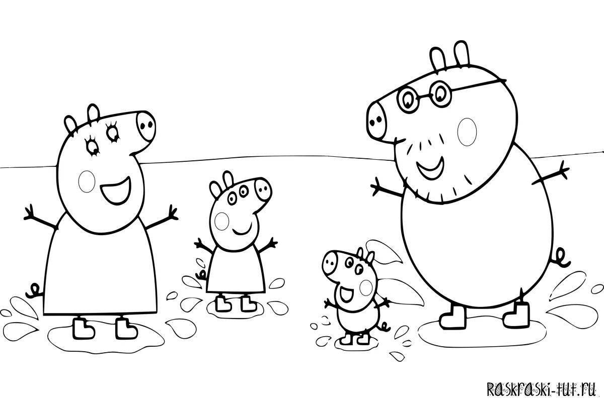 Peppa Pig Coloring Page for Preschoolers