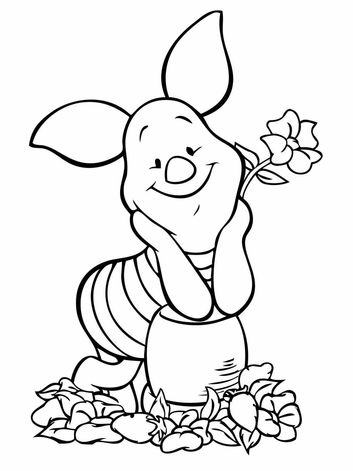 Adorable cartoon characters coloring book for 5-6 year olds