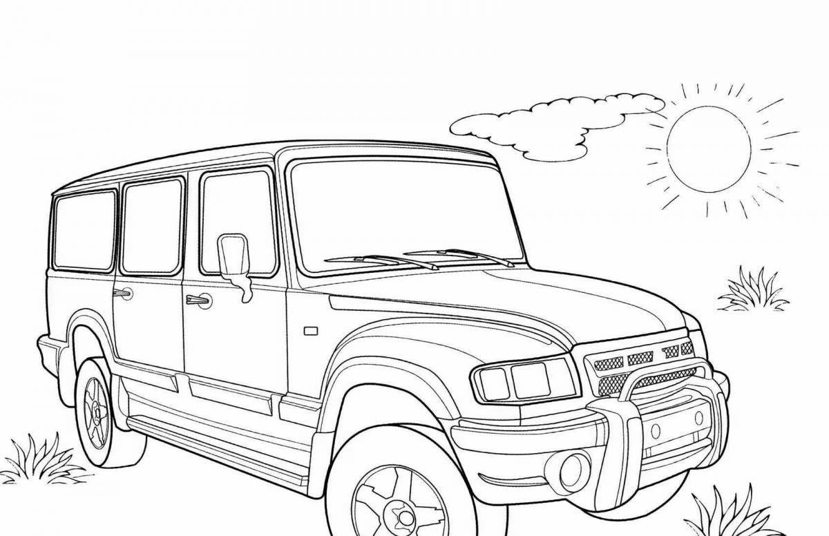 Coloring pages fashionable cars for boys 5-6 years old