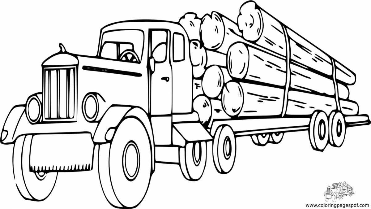 Веселый грузовик-раскраска для детей 6-7 лет
