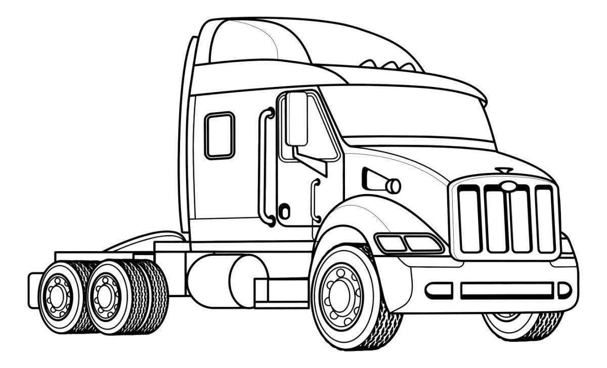 Fun truck coloring book for kids 6-7 years old
