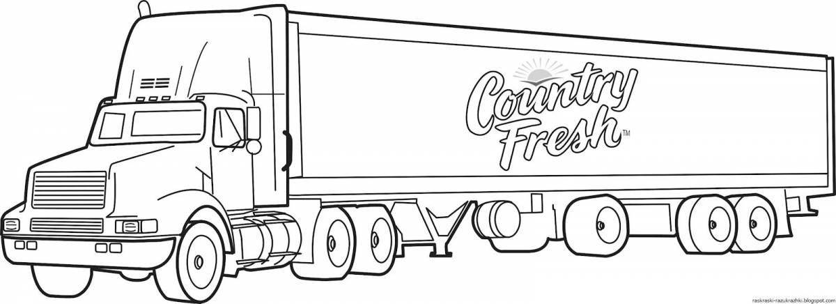 Creative truck coloring book for 6-7 year olds
