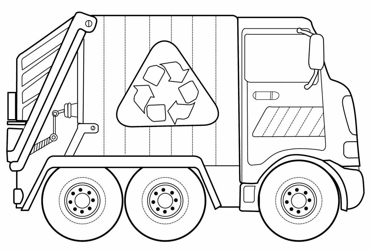 Выдающаяся страница раскраски грузовиков для детей 6-7 лет
