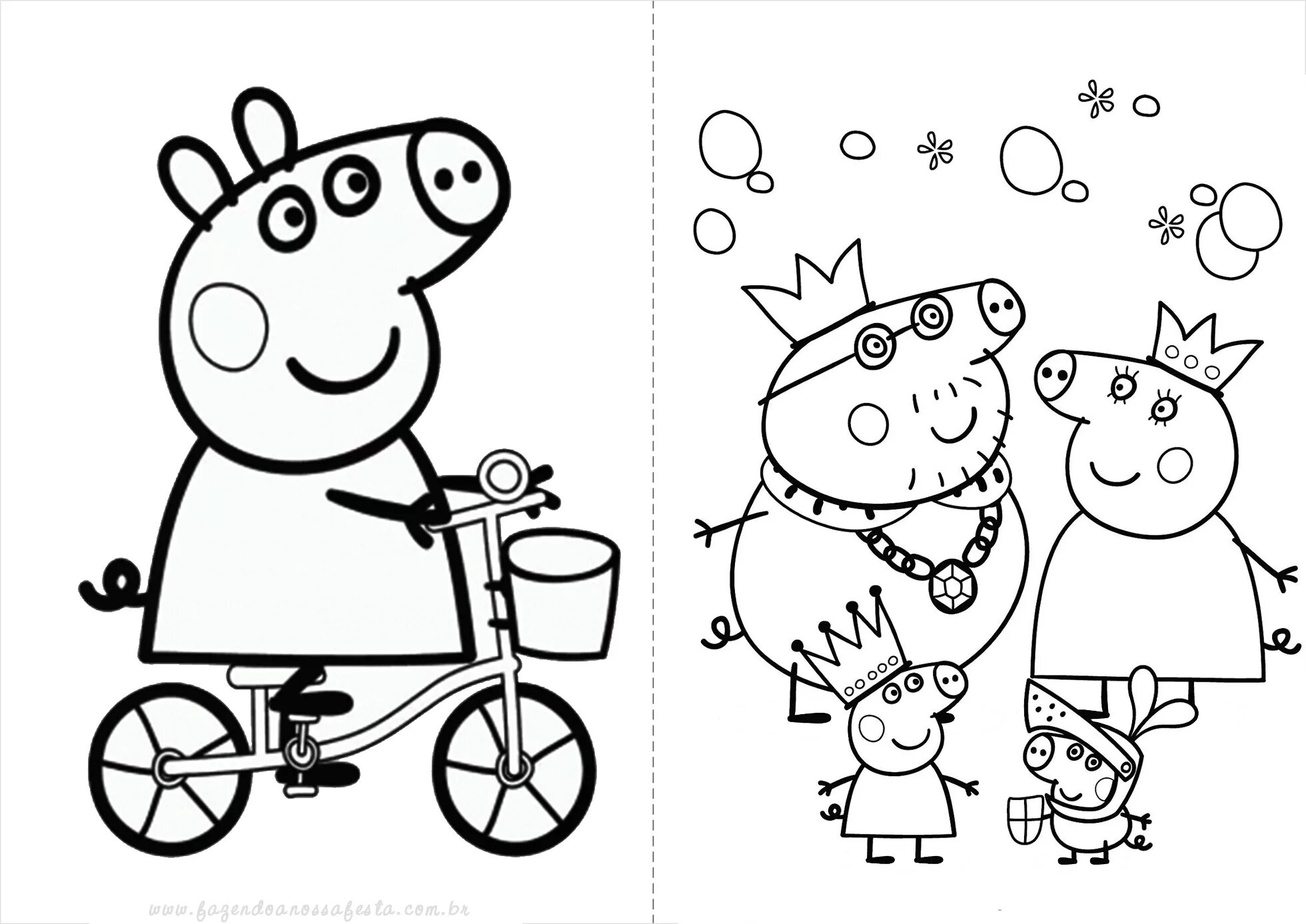 Раскраски для детей 3-4 лет Свинка Пеппа