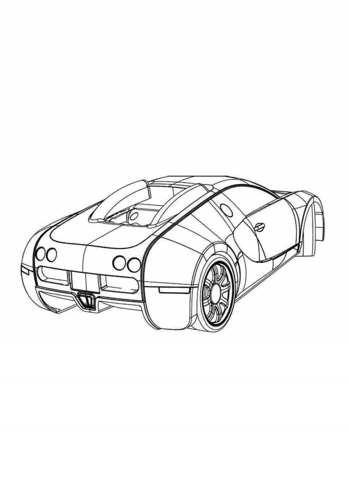 Bugatti shiny car coloring page