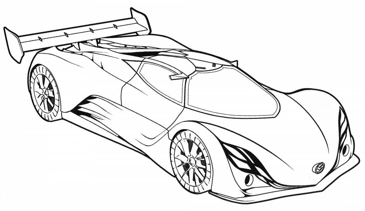Раскраска сказочный автомобиль bugatti