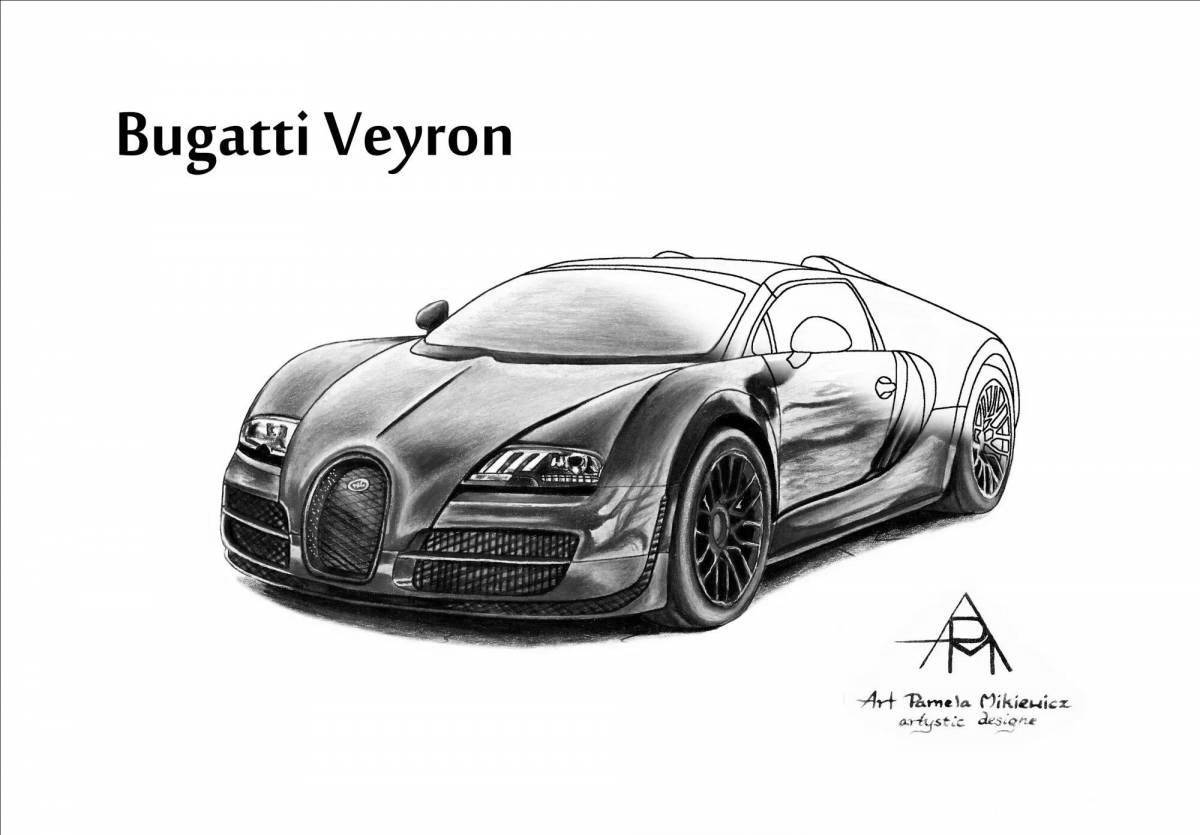 Раскраска великодушный автомобиль bugatti