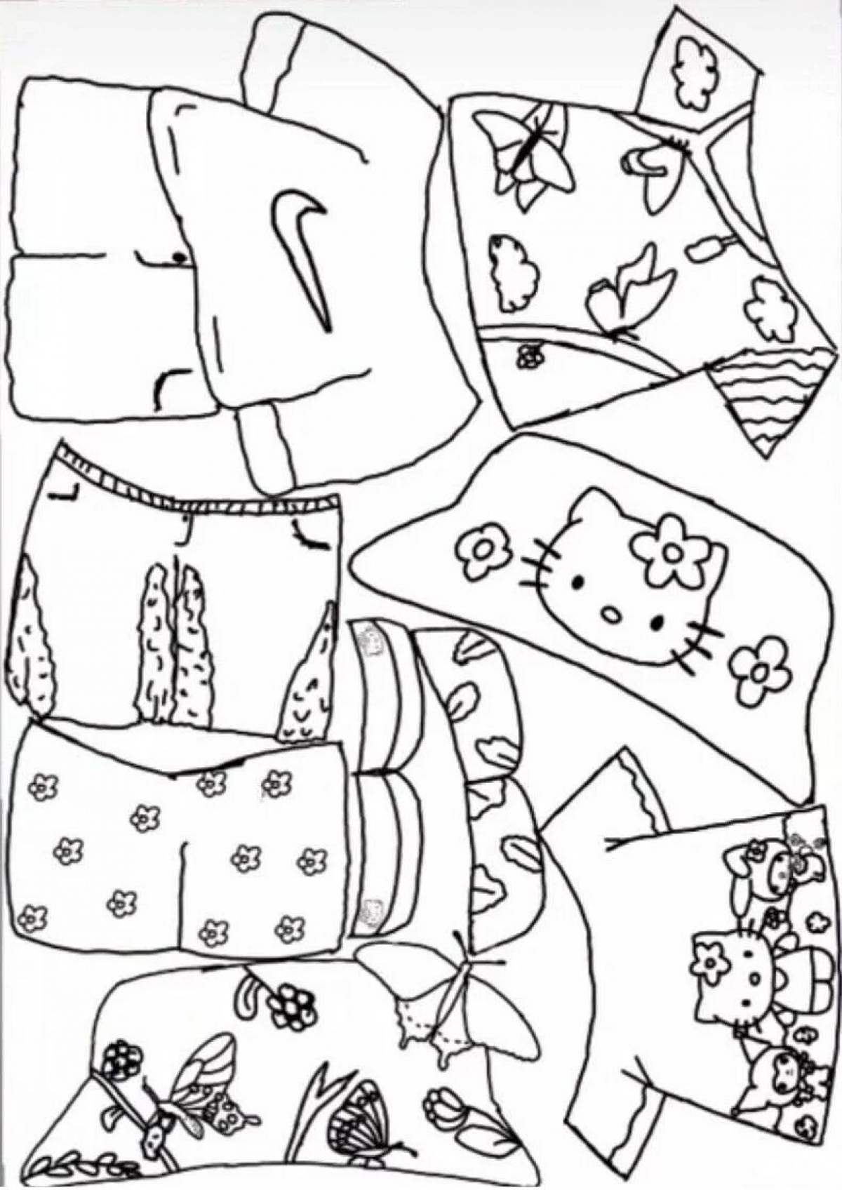 Artistic clothing coloring page for uti