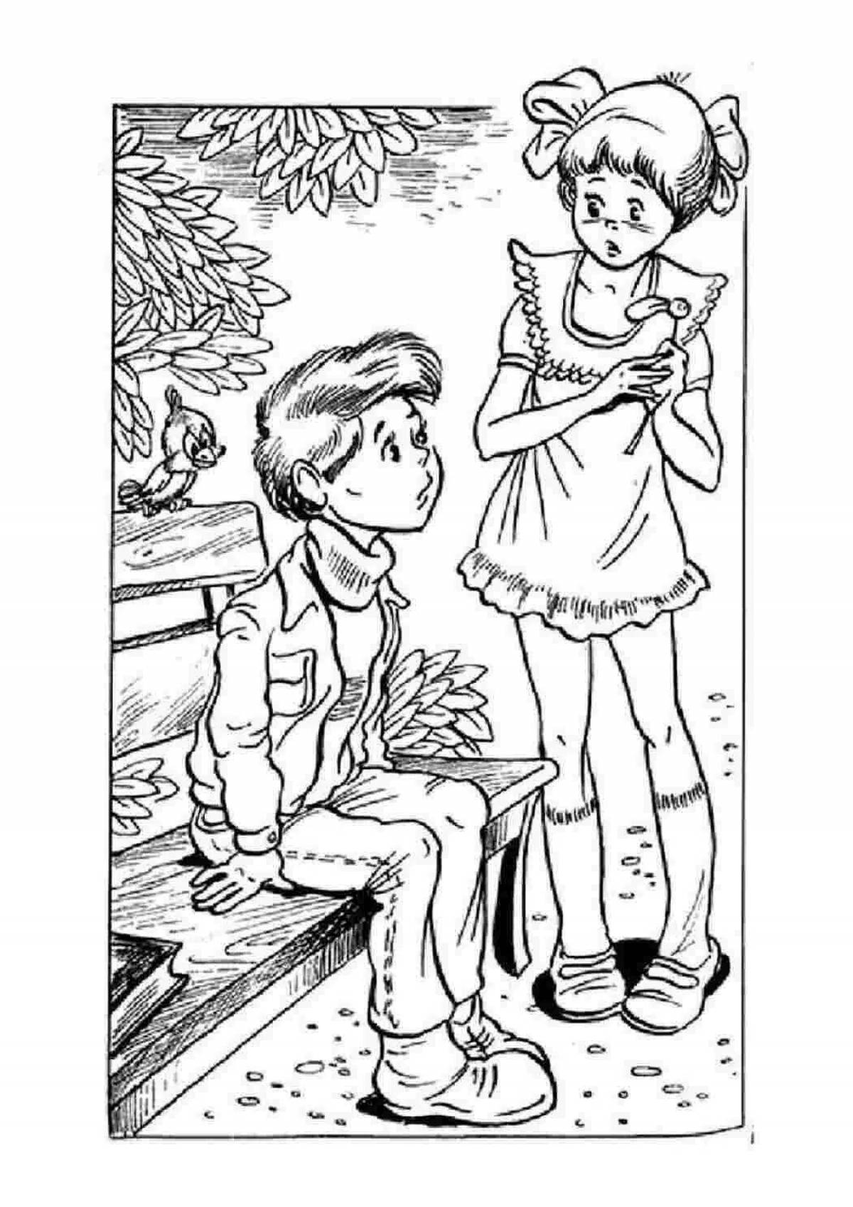 Tempting story coloring book for girls