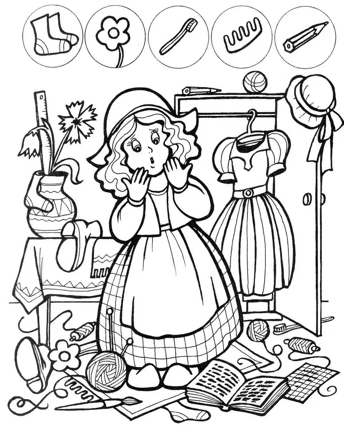 Wonderful story coloring for girls