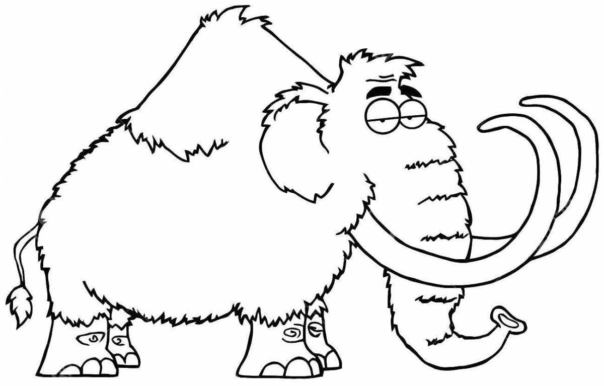 A fun coloring book for kids with a mammoth