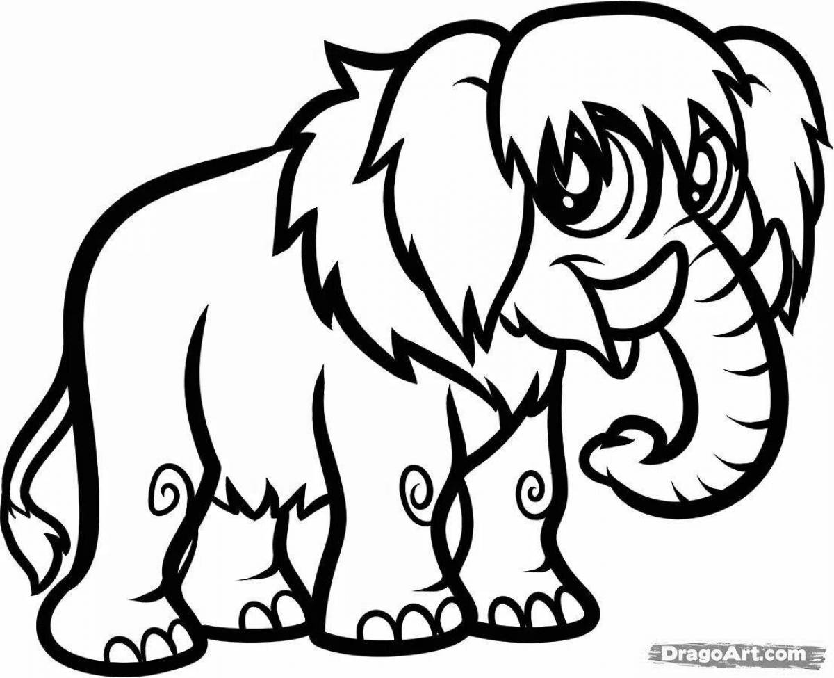 Mammoth coloring book for kids