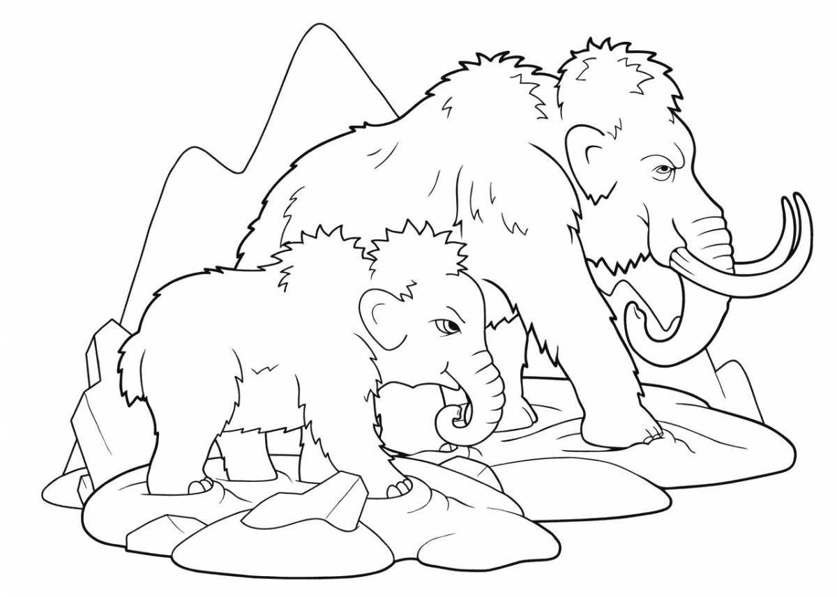 Cute mammoth coloring pages for kids