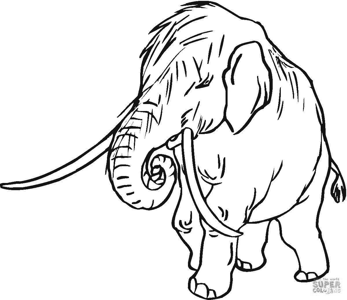 Amazing mammoth coloring page for kids