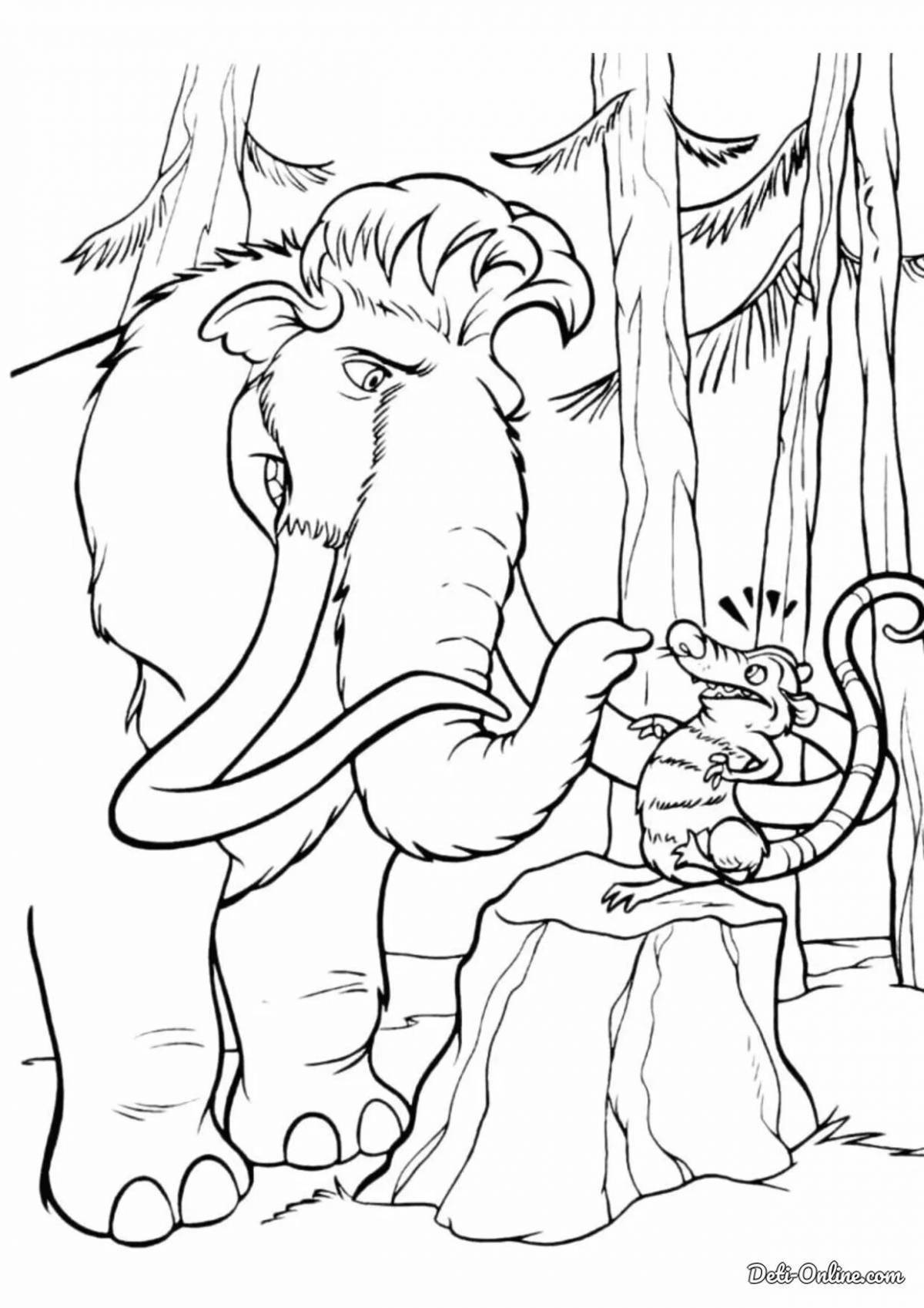 Incredible mammoth coloring book for kids