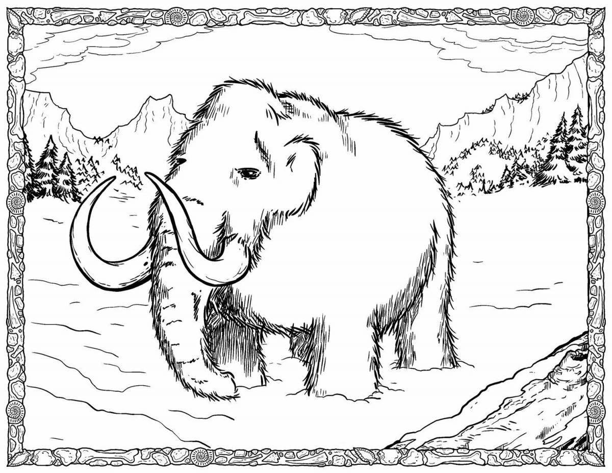 Amazing mammoth coloring book for kids