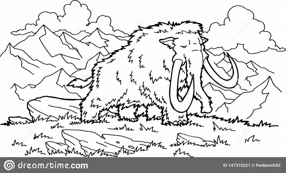 Glorious mammoth coloring for kids