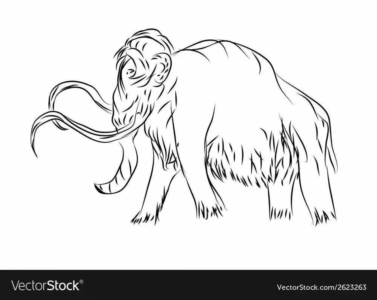 Creative mammoth coloring for kids