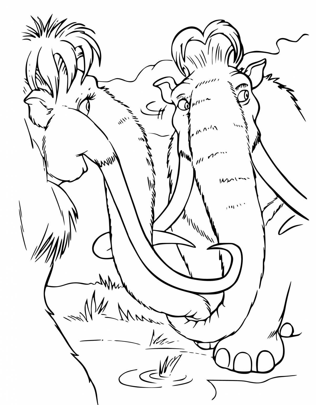 Innovative mammoth coloring book for kids