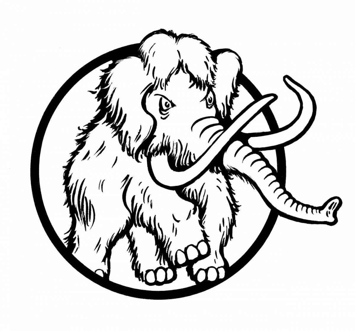 Whimsical coloring of a mammoth for children