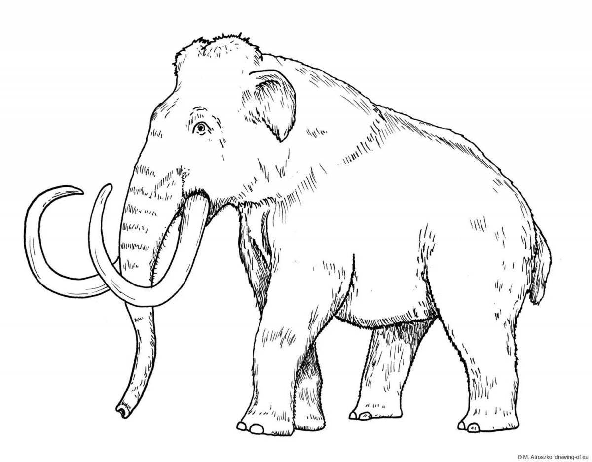 Mammoth coloring pages with crazy color for kids