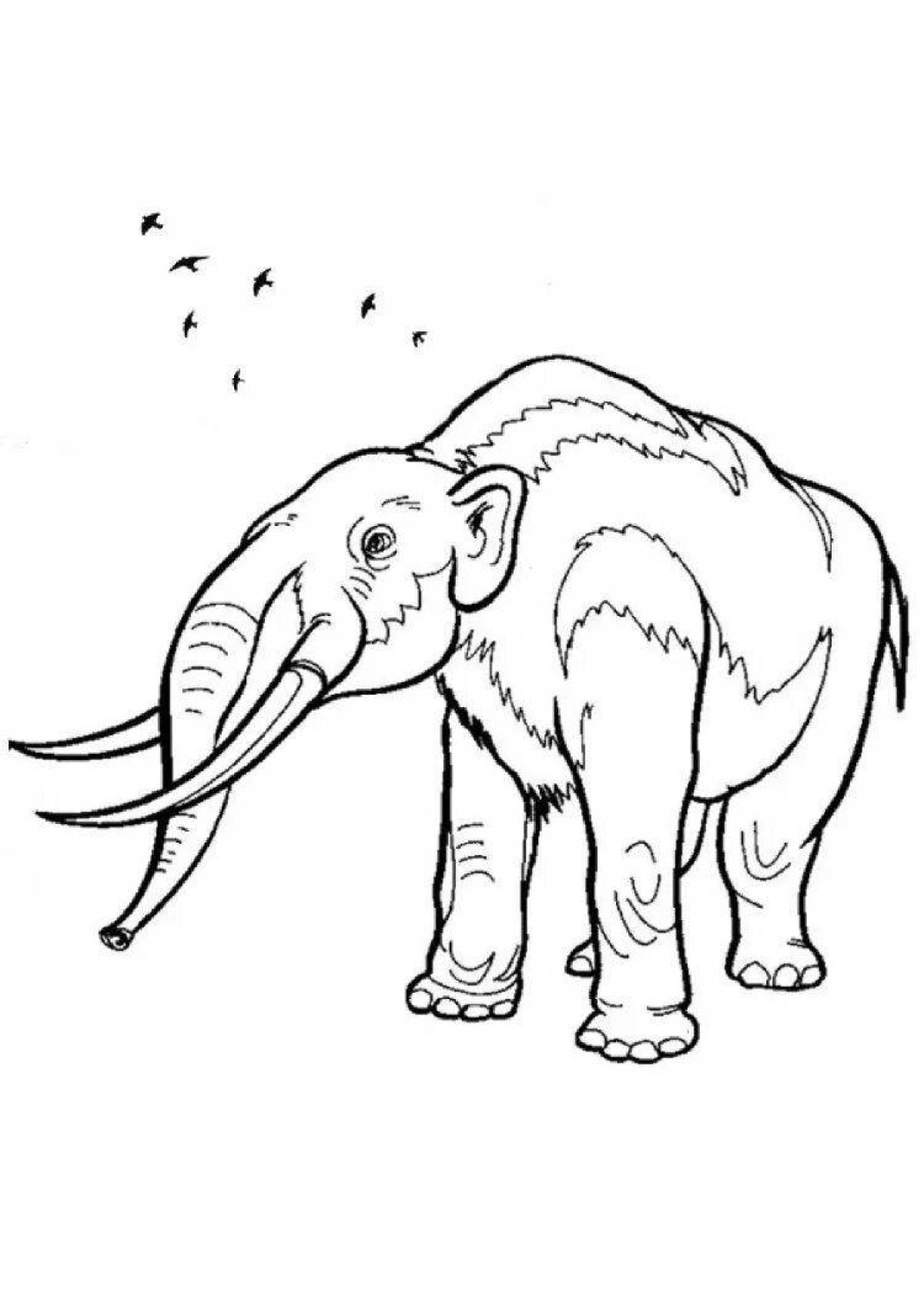 Color-explosion mammoth coloring pages for kids
