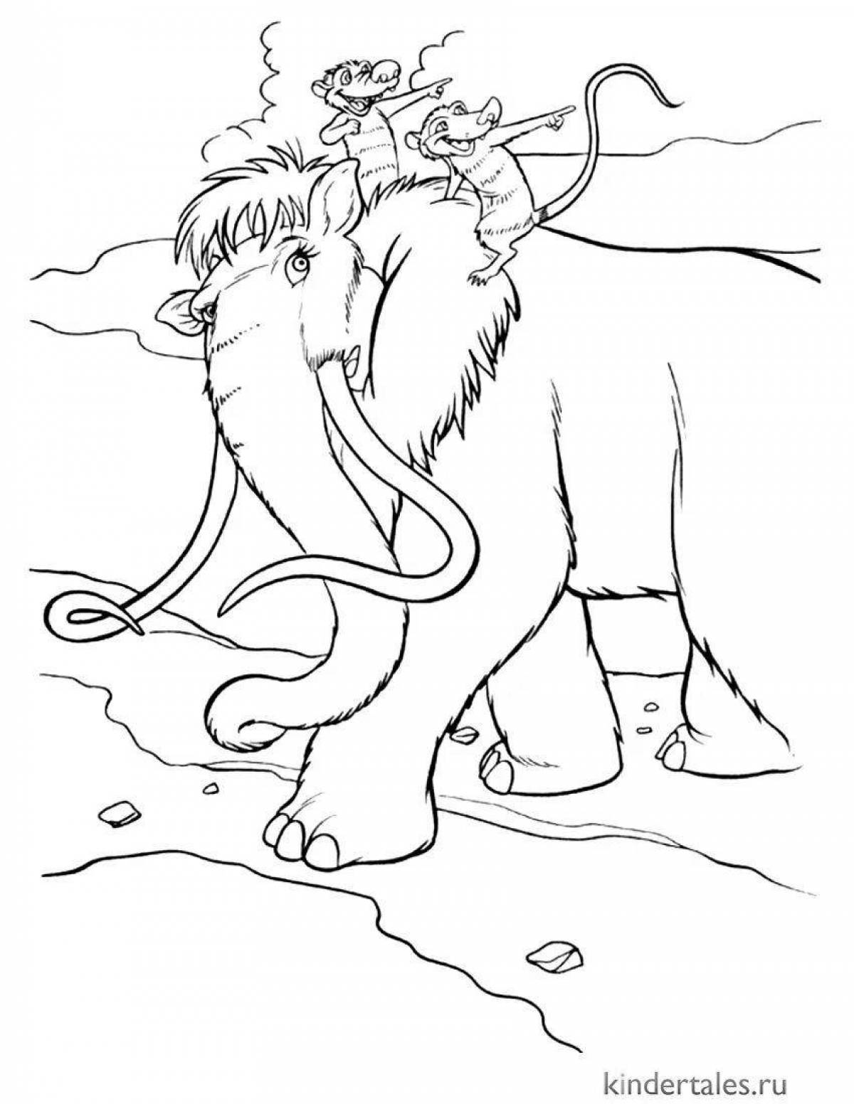 Color-fiesta mammoth coloring page for kids